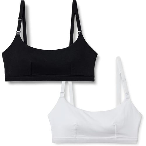 Amazon Essentials Women's Cotton Jersey Comfort Nursing Bra, Pack of 2