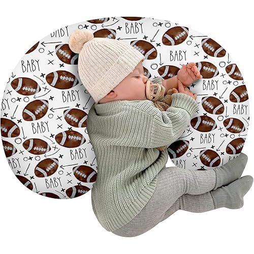 Baby Nursing Pillow Cover - Football Theme Breastfeeding U-Shaped for Bottle Feeding, Ultra Soft Comfortable Breastfeeding Pillow Cover for Infant Baby Boys and Girls