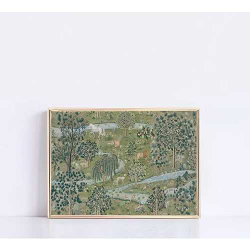 Owl & Willow, William Morris Extended Print, Exhibition Poster, Enlarged Textile Wall Art, Art Nouveau Print, Large Wall Art Canvas Painting