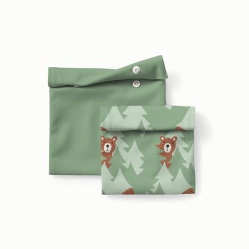 Esembly Snack + Sammy Pouches, Waterproof Reusable Food Storage Bags, Lattice