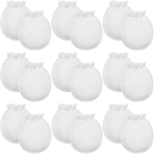 9 Pairs Newborn Baby Boys Girls Mittens 0-6 Months Infant Toddler Mittens No Scratch Solid Color Gloves