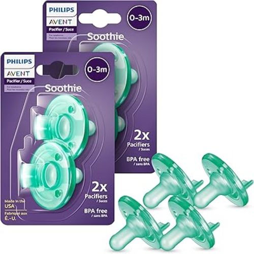 Philips Avent Soothie Pacifier 0-3m, green/green, 4 pack, SCF190/41