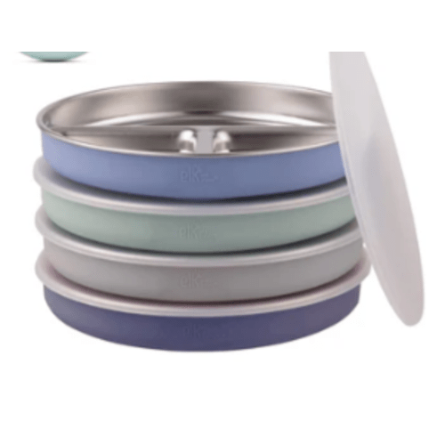 7.8" Stainless Steel Divided Plates with Suction Sleeve