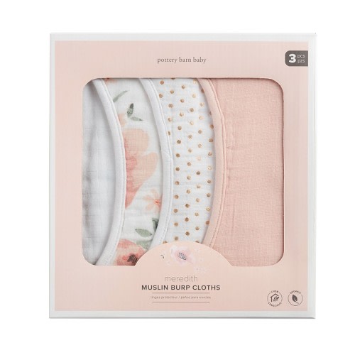 Meredith Muslin Burp Cloth, Set of 3