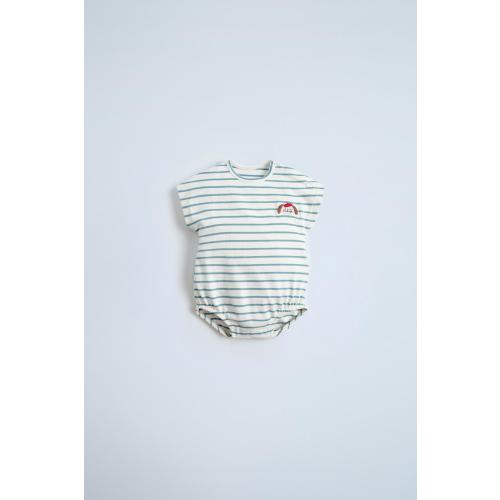 STRIPED DOG BODYSUIT - Light ecru | ZARA United States