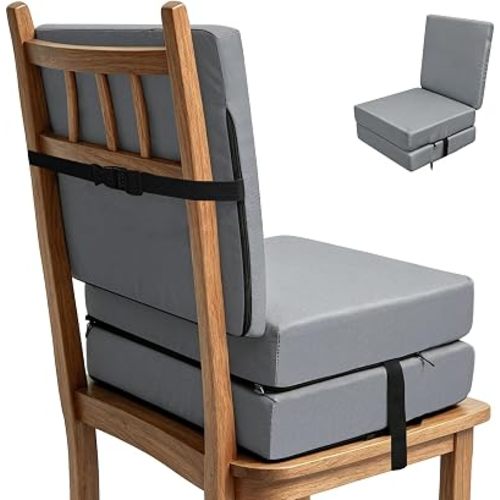 Booster Seat Cushion for Dining Table, Kids Toddler Booster Seat Height-Adjustable Cushion for Table, 3-in-1 Detachable Zipper Connection Height-Adjustable with Backrest