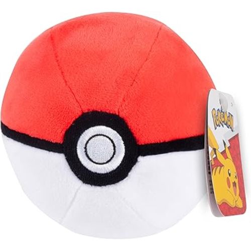 Pokémon 5" Poke Ball Plush - Officially Licensed - Generation 1 Pokeball - Soft Stuffed Toy with Weighted Bottom - Gift for Kids, Boys, Girls - 2+