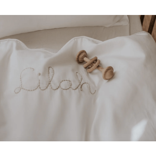 Gooselings, Solid Toddler Duvet White, Personalized