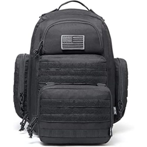Diaper Bag Backpack for Dad, DBTAC Large Baby Nappy Bag for Men w/Changing Mat, Insulated+Wipe Pockets, Stroller Straps, Black