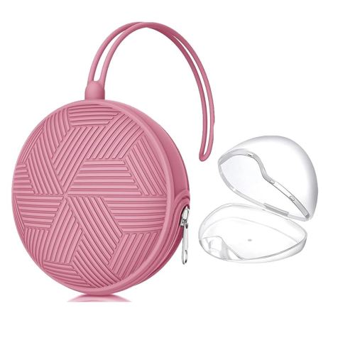 Smlpuame Pacifier Holder Case,BPA Free Portable Pacifier Storage Container,Silicone Baby Pacifier Cover Pouch for Diaper Bag Stroller,Travel Outdoor Activities,Easy to Clean(Purple)