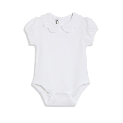 Embroidered Eyelet Accent Cotton Bodysuit, 6-12M