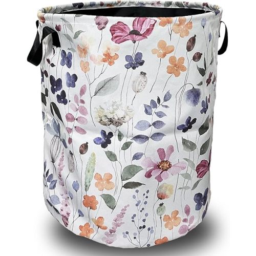 Watercolor Floral Laundry Basket