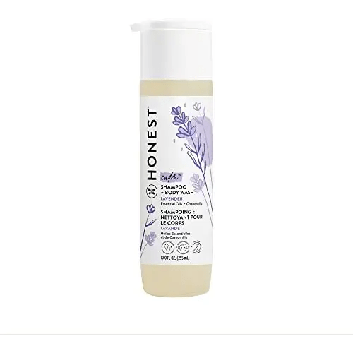 The Honest Company 2-in-1 Cleansing Shampoo + Body Wash | Gentle for Baby | Naturally Derived, Tear-free, Hypoallergenic | Lavender Calm, 10 fl oz