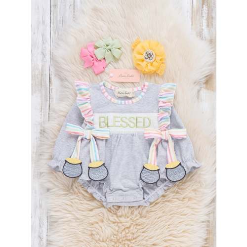 Pot of Blessings Smocked Bubble Romper