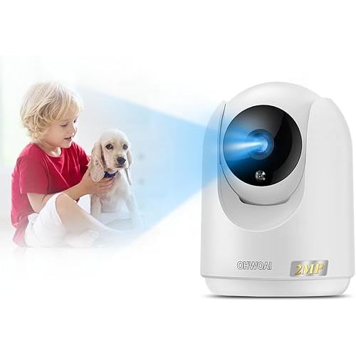 《2.4G/5Ghz Dual-Band WiFi》Baby Monitor with Camera and Audio,2-Way Talk Nanny Cam,2MP Pan/Tilt Indoor Wireless Security Camera with Motion Detection for Home and Pet Monitoring, Dome Cameras