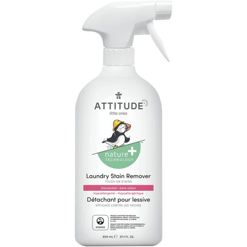 ATTITUDE Baby Laundry Stain Remover, Plant and Mineral-Based Ingredients, Vegan and Cruelty-free Household Products, Unscented, 27.1 Fl Oz
