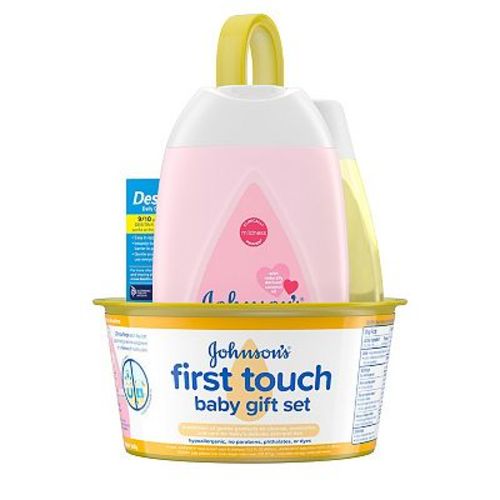 Johnson & Johnson 4-Piece Baby Bath & Skin First Touch Gift Set
