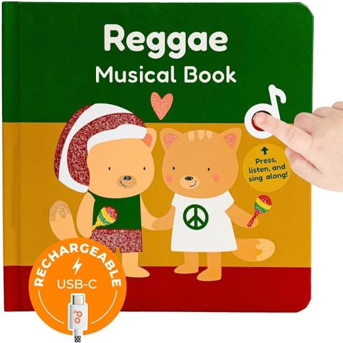 Reggae Musical Book for Toddlers 1-3 with Favorite Bob Marley Songs. Sound Book for Toddlers 1-3 for Kids