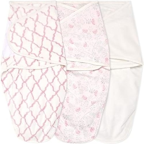 aden + anais Essentials Velboa Wrap Swaddle 3 Pack, Zipper Bottom for Quick Diaper Change, Newborn Cozy Swaddle Blanket for Safer Sleep, Adjustable, Hip Healthy, TOG 1.5, Arts and Crafts, 0-3 Months