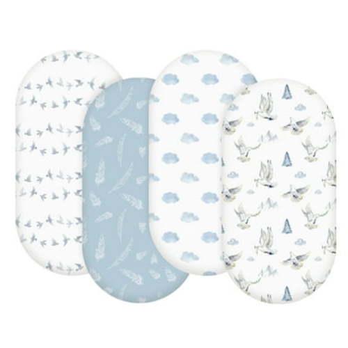Gllquen Baby Fitted Bassinet Sheets Set 4-Pack For Newborn Infant Baby Boys Girls, Pigeon