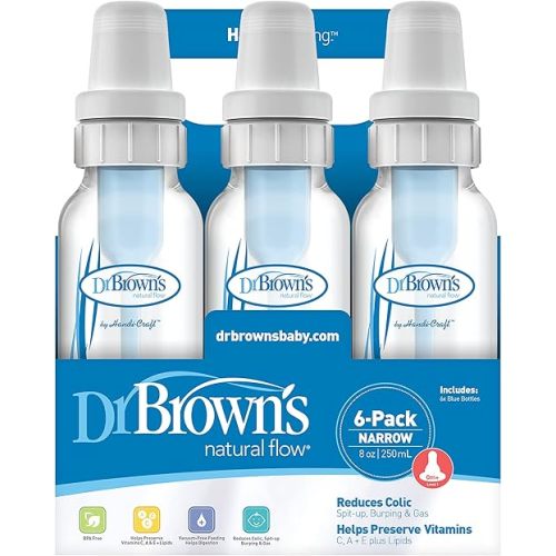 Dr. Brown's Natural Flow Anti-Colic Bottle - Blue - 8oz - 6pk - 0m+