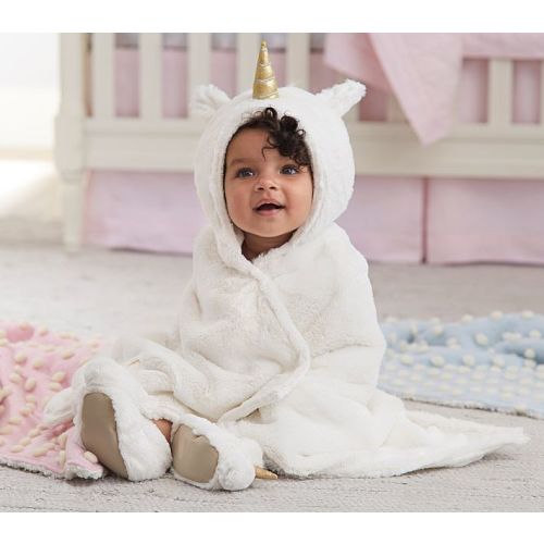 Faux-Fur Animal Baby Hooded Towels