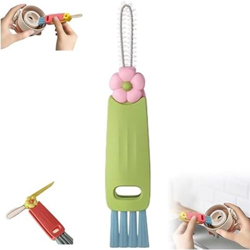 3 in 1 Cup Lid Cleaning Brush, 2025 Upgrade Cups Cleanings Brushs Portable Crevice Cleanings Brushs Set for Baby Bottle Gap Tight Spaces Cups, Multifunctional Cleaning Brush Cup Lid Cleaner