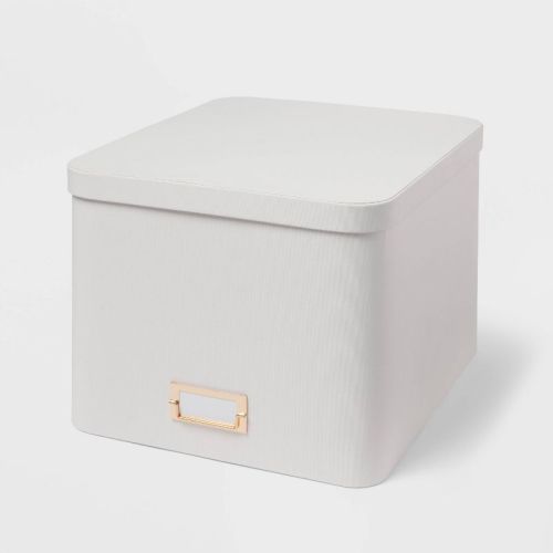 Large Decorative Fabric Box Ivory - Brightroom™: Polypropylene & Polyester, Rectangle, 10" H, 15.5" D, 13" W