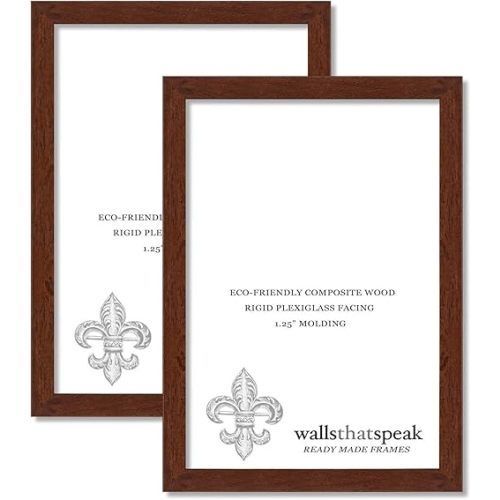 10x14 Dark Walnut Rustic Pine Picture Frame for Puzzles Posters Photos or Artwork (2-Pack)