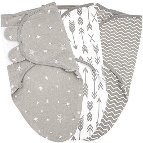 Baby Swaddles 3-6 Months, Large Size Swaddle Blanket Wrap, Adjustable Infant Swaddling Sack, 3 Pack, Galaxy