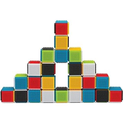Infantino Press & Stay Sensory Blocks for Babies Age grade 6m+ , 24-Piece Set, Multicolor