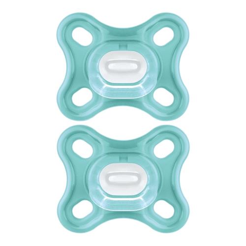 MAM Comfort Baby Pacifiers, Lightweight One-Piece Full Silicone Binky for Newborns 0-3 Months, BPA-Free Nipple, Easy to Clean Pacifier, Best for Breastfed Babies, with Sterilizer Case, 2 Count Binkies