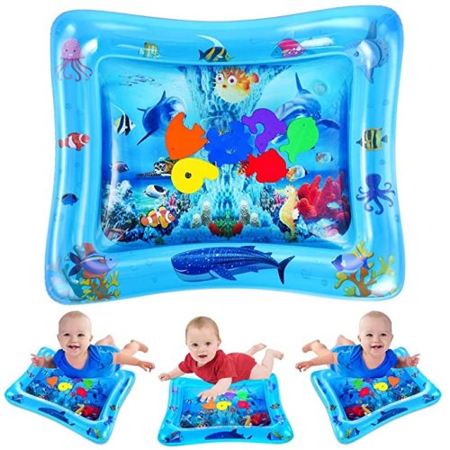 VATOS Tummy Time Baby Water Play Mat Toys for 3 6 9 Months Newborn Infant&Toddlers, Inflatable Sensory Toys Gifts for Boy Girl| BPA Free Infant Early Development Activity Centers