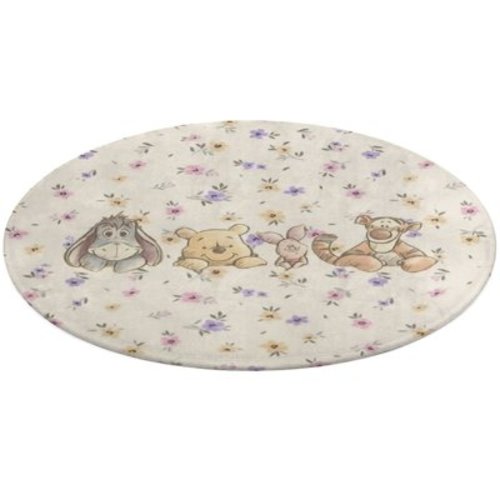 Round Area Rug Colorful Winnie The Pooh Cartoon Carpet Modern 3D Art Aesthetic Rugs Living Room Bedroom Playroom Non-Slip Decorative Floor Mat 3Ft