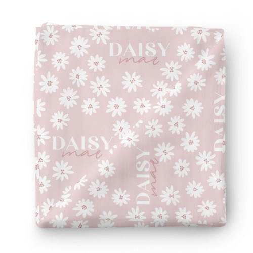 Pink Daisy Personalized Swaddle Blanket