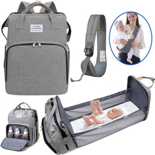 GAZILY Multifunctional Diaper Bag with Insulated Pockets, Grey