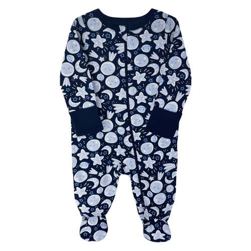 Wonder Nation Baby Gender Neutral Zip Front Footed Sleep N Play Pajamas, Sizes Preemie-6/9 Months