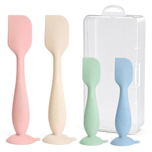 4-Pack Diaper Cream Spatula with Travel Case, Soft Baby Butt Spatula – Silicone Butt Paste Spatula, Convenient Diaper Spatula, Ideal Baby Shower Gift