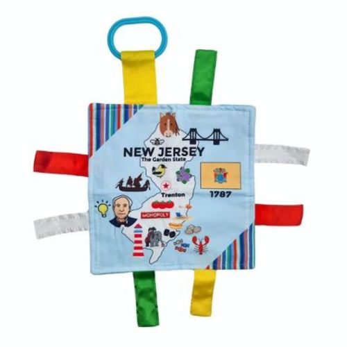 Baby Jack The Learning Lovey New Jersey State Baby Tag Crinkle Square Toy That Teaches Facts 8" x 8"