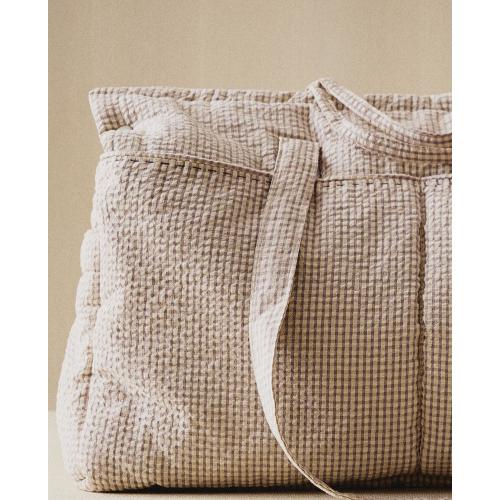 GINGHAM CHECK DIAPER BAG