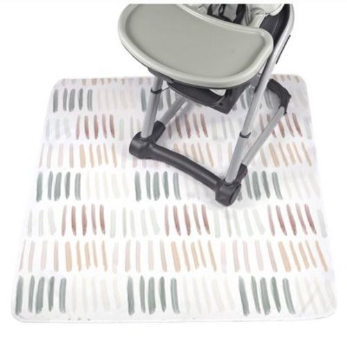 Baby Splat Mat for Under High Chair - Washable Waterproof Baby Floor Mat 51"x51" - Dashes