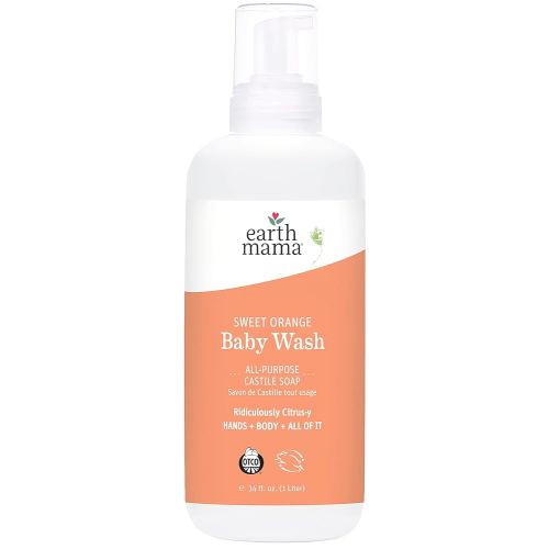 Earth Mama Angel Baby Organic Angel Baby Shampoo and Body Wash, Refill Size, Orange-Vanilla, 34 Ounce Bottle