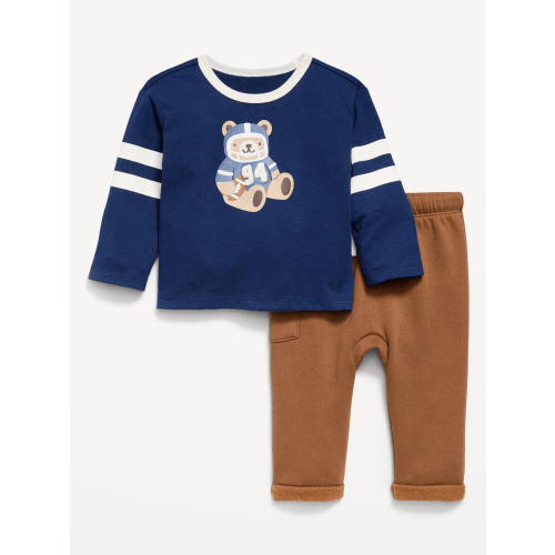 Long-Sleeve Graphic T-Shirt and Sweatpants Set for Baby