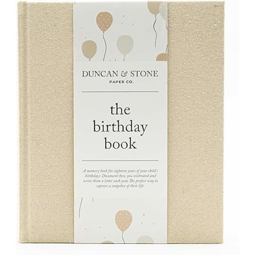 Birthday Memory Book- Elegant Birthday Journal - Baby Journal to Record Milestones, Photos, Letters & More - Baby Memory Gift for Parents(80 Pages)