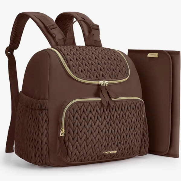 mommore Diaper Bag Backpack, Stylish Mini Baby Bag with Changing Pad