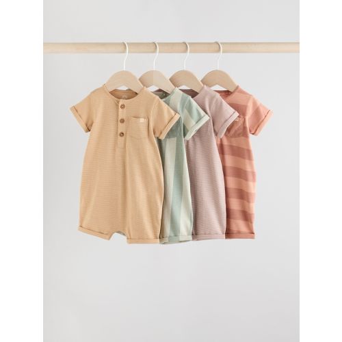 Minerals Grandad Button Neck 4 Pack Baby Rompers