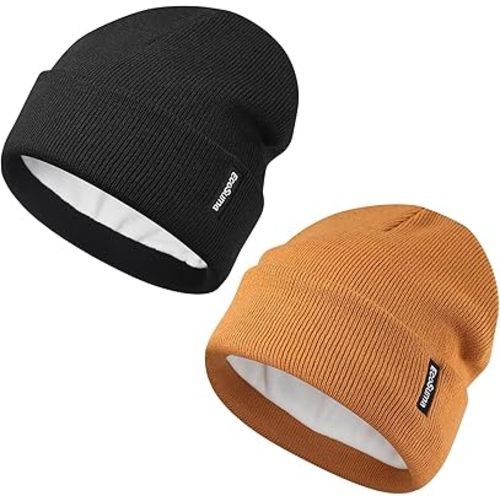 2 Pack Baby Beanie Toddler Winter Hat with Fleece Lined for Girls Boys 0-8 Years