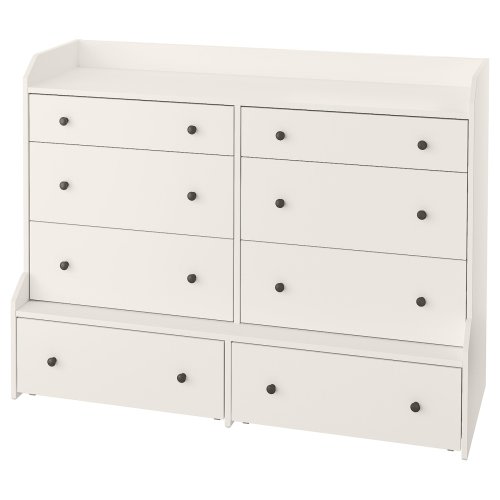 HAUGA 8-drawer dresser - white 54 3/8x41 "