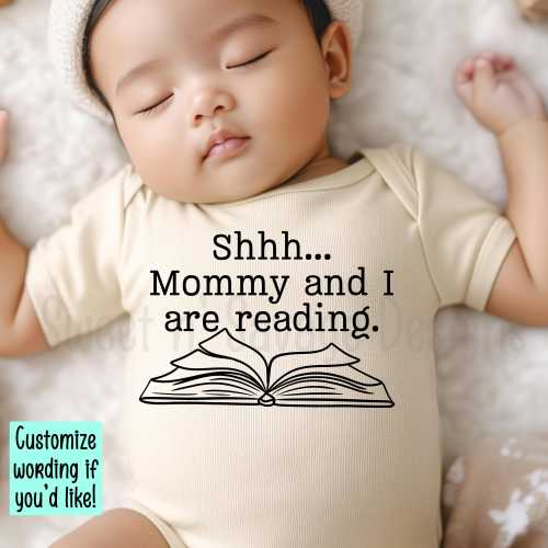 Mommy and I are Reading onesie® | Book Lovers onesies® | Author baby onesies® | Teacher baby gift | Baby shower gifts | Shhh Reading