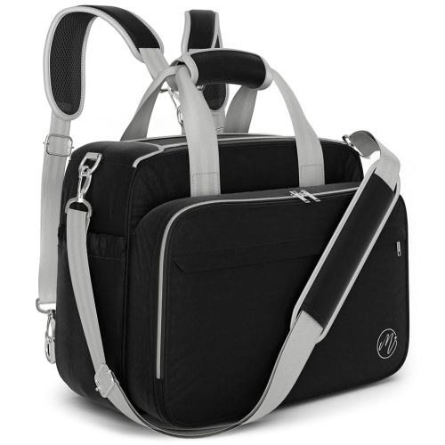 4 in 1 Convertible Diaper Bag Tote For Baby Boys and Girls - Converts Into Diaper Backpack, Baby Tote, Stroller Bag and Crossbody Diaper Bag - Black Baby Travel Bag - Gift for Mom
